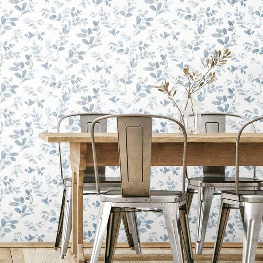 RoomMates Dancing Leaves Peel & Stick Wallpaper